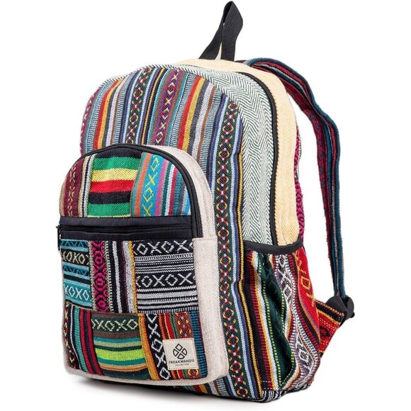 🆕 Freakmandu Collection Multi 8 Functional Pocket Bag Unisex Rustic Backpack - Picture 3 of 5